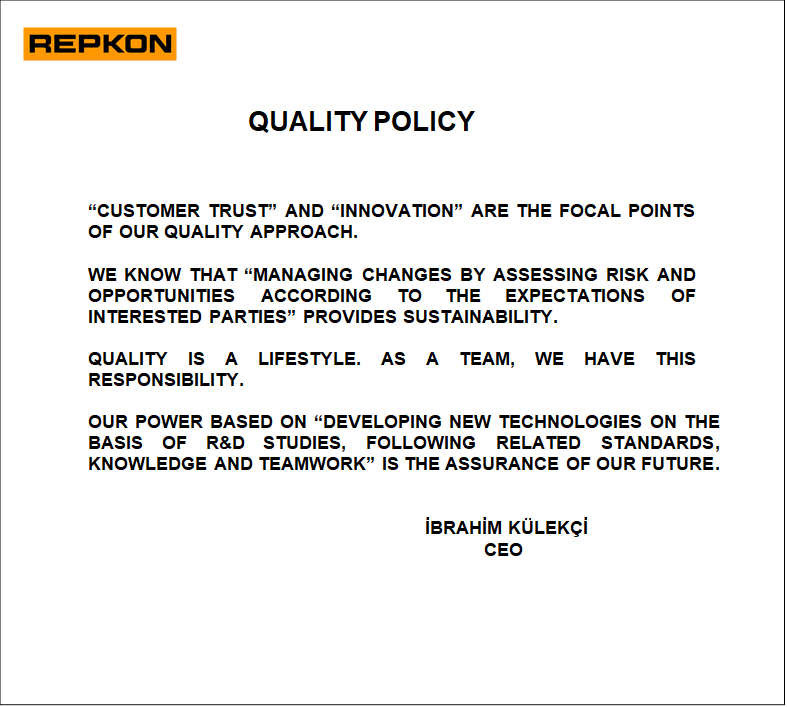 Quality policy